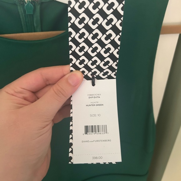 Diane Von Furstenburg Evita Dress Green New with Tags - Picture 3 of 3